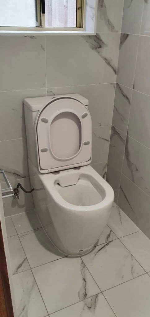 Toilet in laundry area