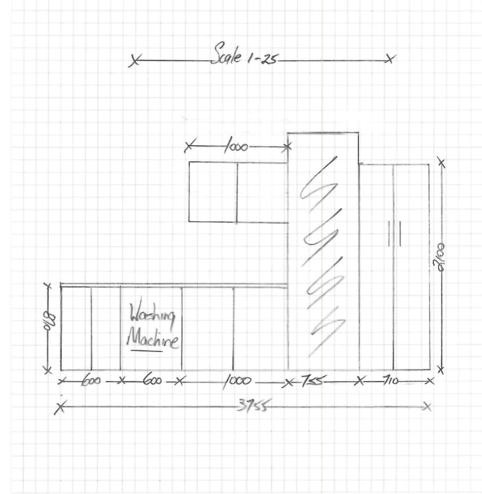Laundry wall plan